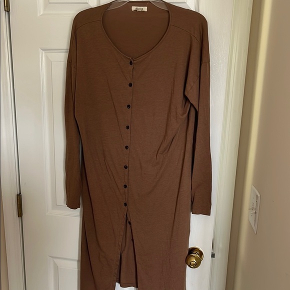Madewell Brown Long Sleeve Scoop Neck Sweater Dress - Picture 1 of 3